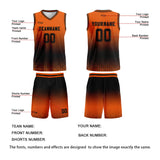 Custom Orange Black Gradient Basketball Jersey Uniform Suit Printed Your Logo Name Number