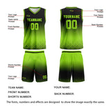 Custom Black Bright Green Gradient Basketball Jersey Uniform Suit Printed Your Logo Name Number