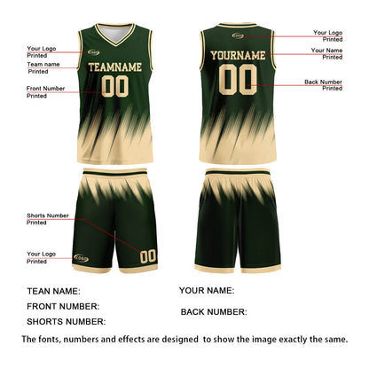Custom Olive Green Cream Basketball Jersey Uniform Suit Printed Your Logo Name Number