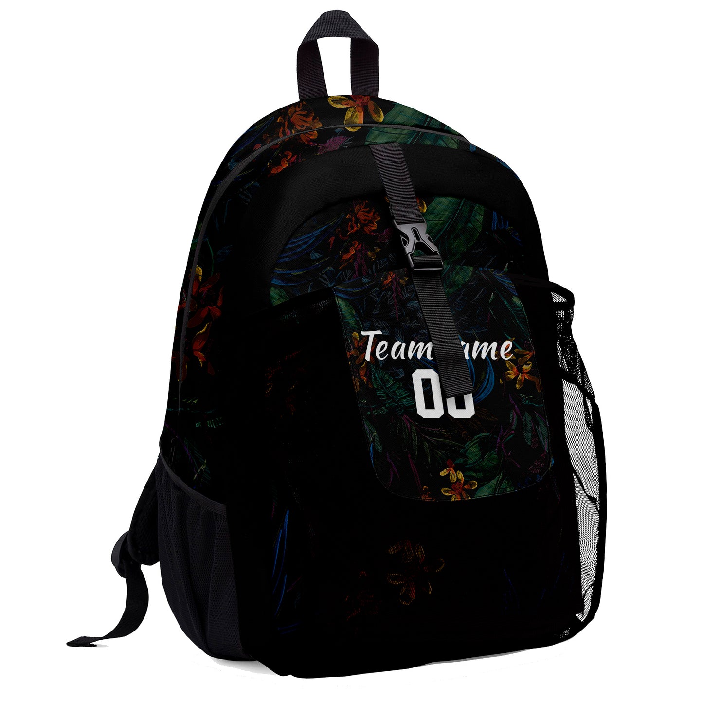 Customize Flower White Sports Backpacks Featuring Personalized Names, Numbers and Logos
