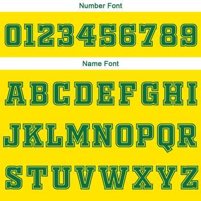 Custom Yellow Green White Reversible Basketball Suit for Adults and Kids Personalized Jersey