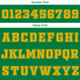 Custom Green White Yellow Reversible Basketball Suit for Adults and Kids Personalized Jersey