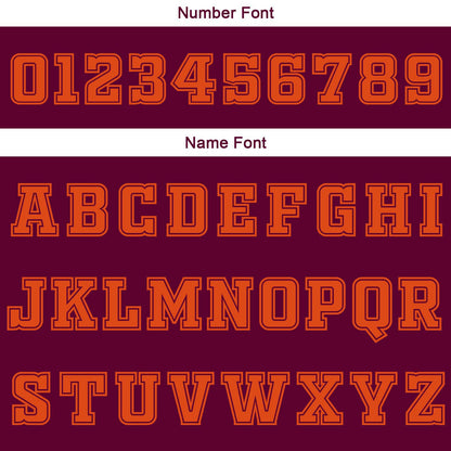 Custom Burgundy White Orange Reversible Basketball Suit for Adults and Kids Personalized Jersey
