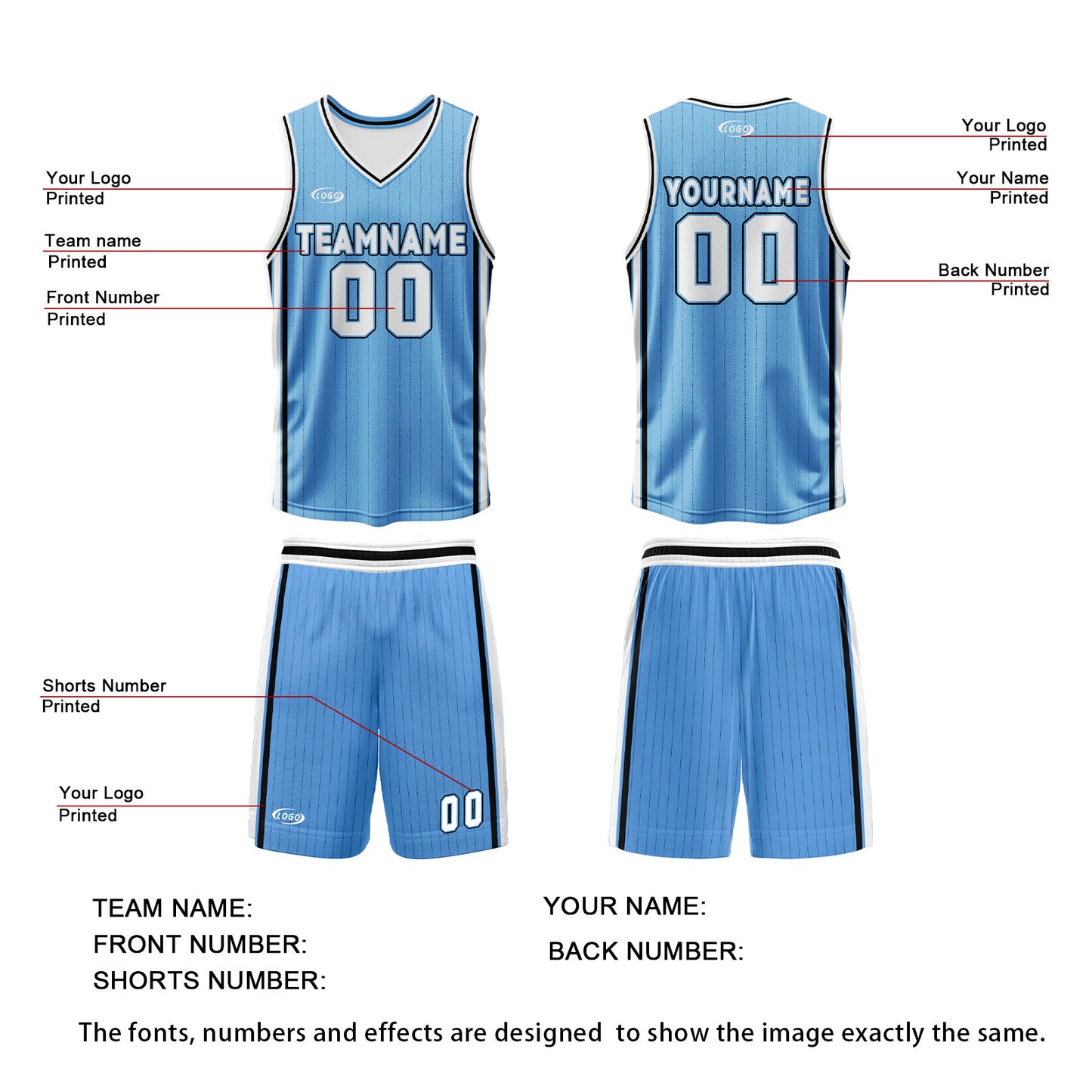 Custom Blue White Reversible Basketball Suit for Adults and Kids Personalized Jersey