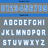 Custom Light Grey Blue Reversible Basketball Jersey Uniform Suit Printed Your Logo Name Number