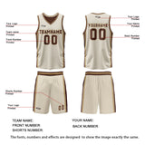 Custom Cream Brown Reversible Basketball Suit for Adults and Kids Personalized Jersey