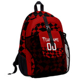 Customize Red Black Sports Backpacks Featuring Personalized Names, Numbers and Logos