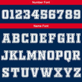 Custom Navy White Red Reversible Basketball Suit for Adults and Kids Personalized Jersey