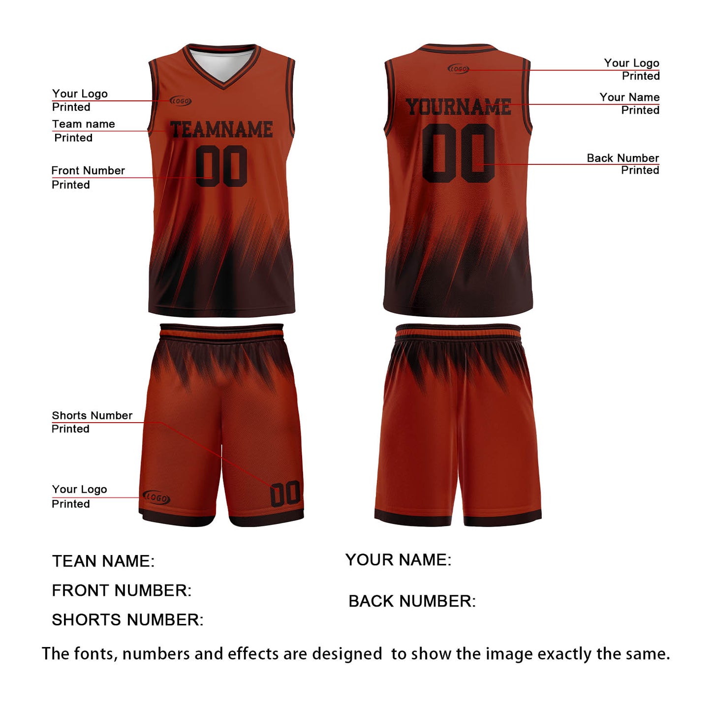 Custom Brown Dark Brown Basketball Jersey Uniform Suit Printed Your Logo Name Number