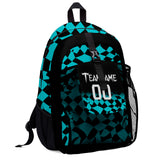 Customize Aqua Black Sports Backpacks Featuring Personalized Names, Numbers and Logos