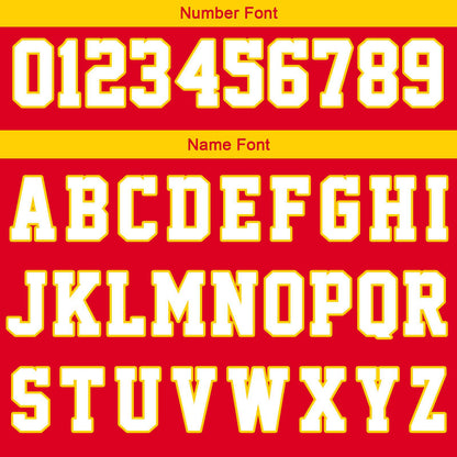 Custom Red Yellow White Reversible Basketball Suit for Adults and Kids Personalized Jersey