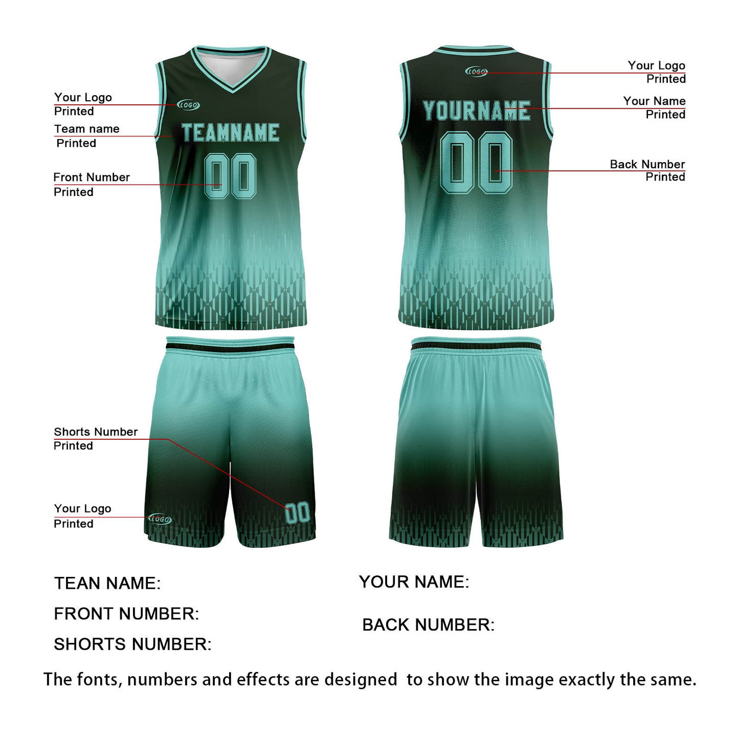 Custom Olive Green Blue Gradient Basketball Jersey Uniform Suit Printed Your Logo Name Number
