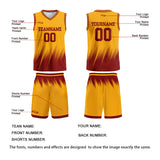 Custom Yellow Red Basketball Jersey Uniform Suit Printed Your Logo Name Number