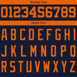 Custom Navy Orange Hoodie Personalized Mens Pullover Hoodie Printed Team Name Number Logo for Women