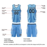 Custom Blue White Reversible Basketball Suit for Adults and Kids Personalized Jersey