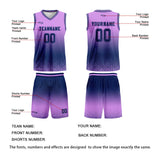Custom Light Purple Deep Blue Gradient Basketball Jersey Uniform Suit Printed Your Logo Name Number