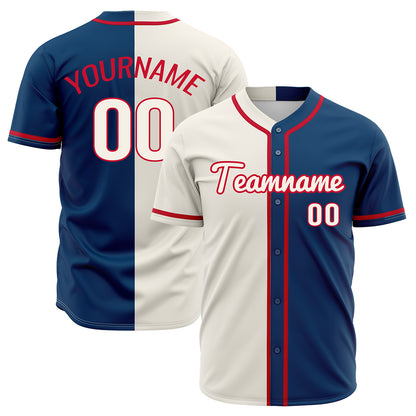 Custom Dark Blue Off White Hip Hop Baseball Jersey Stitched Printed - Personalized Name Number Shirts #BB-0919-0049