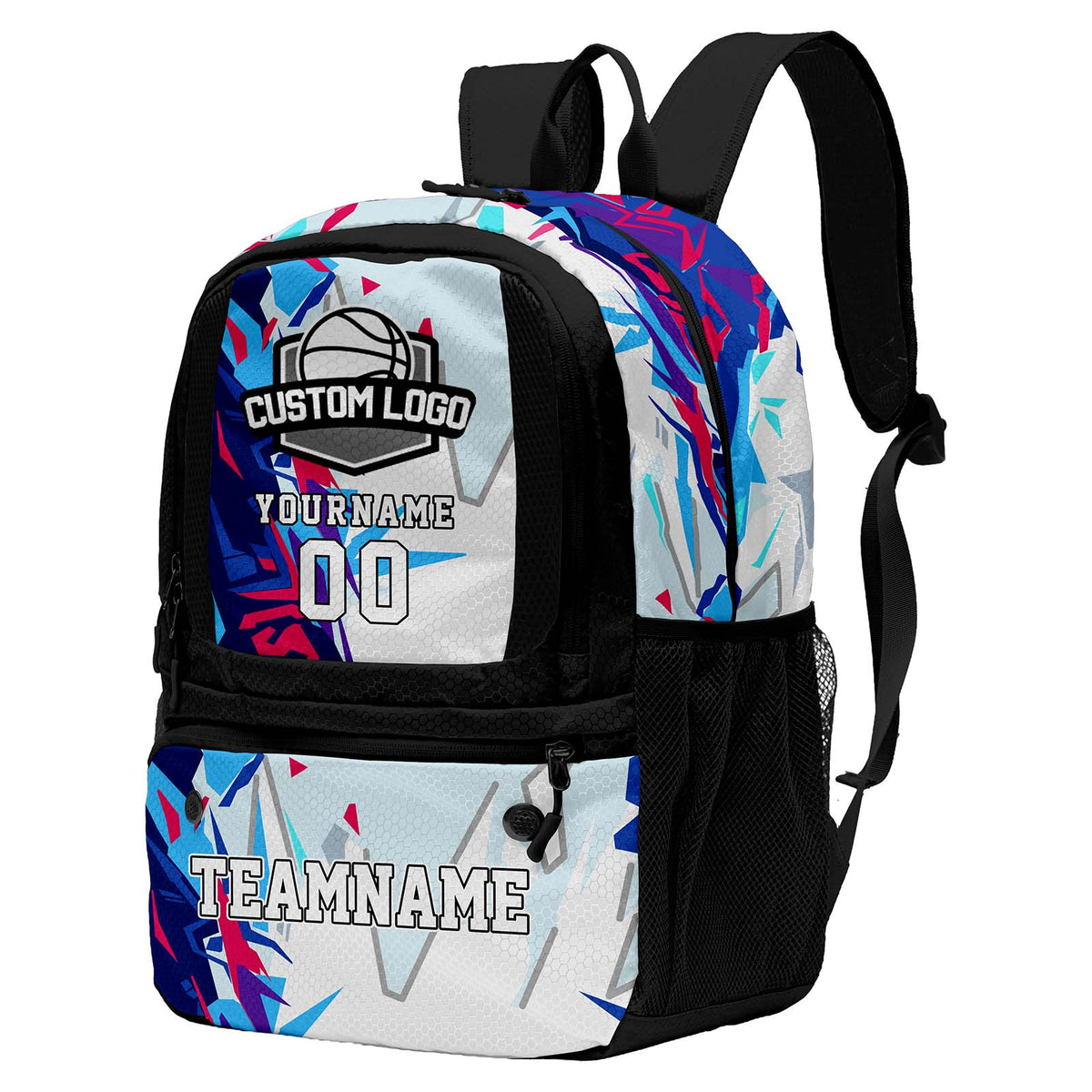 Custom Black Basketball Soccer Backpack Personalized Player Names - Numbers & Team Logo #150-BP-0914-0001