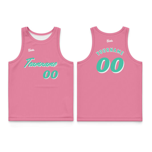 Custom Pink Green Thin Strap Basketball Jersey - Breathable Mesh Training Uniform for Adults & Youth