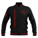 Custom Black Red Waterproof Varsity Jackets Personalized Stitched Name Number Logo to Letterman Jackets