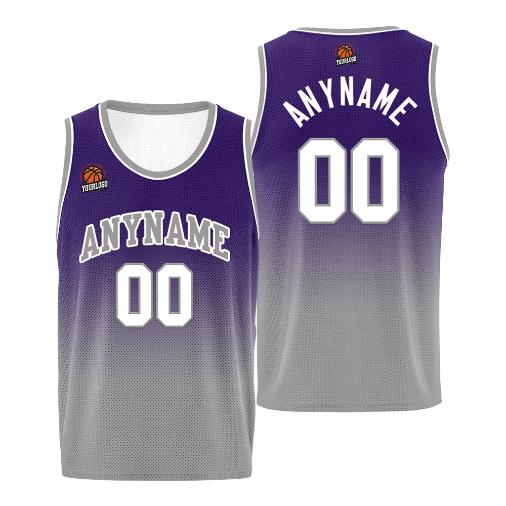 Custom Basketball Jersey Personalized Stitched Team Name Number Logo Black&Purple