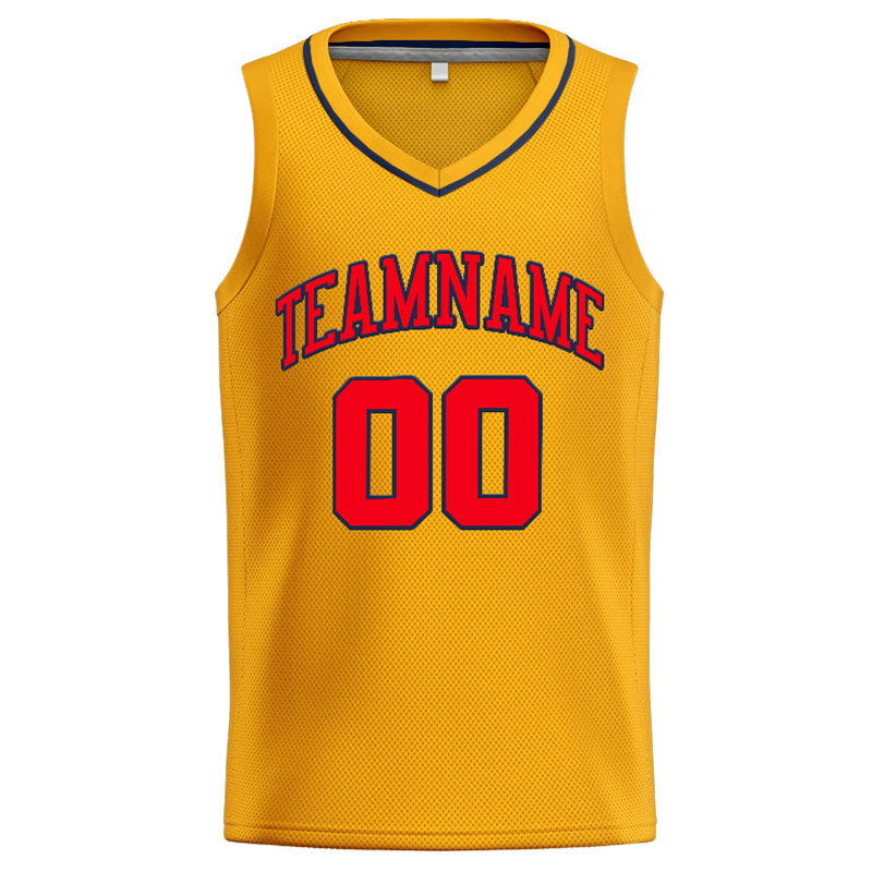 Custom Stitched Basketball Jersey for Men, Women And Kids Yellow-Red-Navy