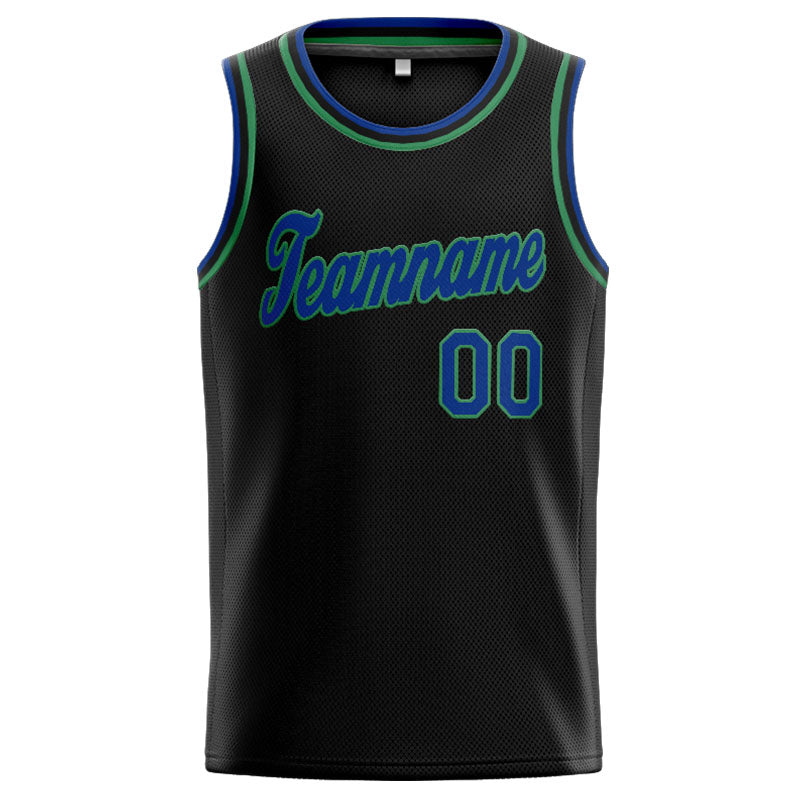 Custom Stitched Basketball Jersey for Men, Women And Kids Black-Blue-Teal