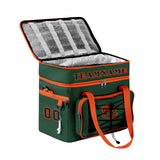 Custom Dark Green Orange Double Layer Insulated Cooler Bag - 600D Oxford Waterproof Picnic Tote for Camping, Hiking & BBQ - Large Capacity Thermal Lunch Bag