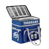 Portable Double Layer Cooler Bag - Waterproof Insulated Picnic Tote for Camping & Family Outings Blue Grey