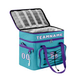 Custom Teal Purple Double Layer Insulated Cooler Bag - 600D Oxford Waterproof Picnic Tote for Camping, Hiking & BBQ - Large Capacity Thermal Lunch Bag