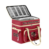 Custom Red Cream Double Layer Insulated Cooler Bag - 600D Oxford Waterproof Picnic Tote for Camping, Hiking & BBQ - Large Capacity Thermal Lunch Bag