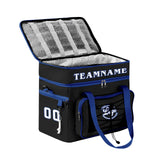 Custom Black Dark Blue Double Layer Insulated Cooler Bag - 600D Oxford Waterproof Picnic Tote for Camping, Hiking & BBQ - Large Capacity Thermal Lunch Bag