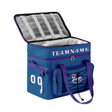 Custom Dark Blue Purple Double Layer Insulated Cooler Bag - 600D Oxford Waterproof Picnic Tote for Camping, Hiking & BBQ - Large Capacity Thermal Lunch Bag