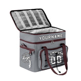 Custom Grey Brown All-Over Print Double Layer Insulated Cooler Bag - Waterproof 600D Oxford Picnic Tote for Team Events & Outdoor BBQ