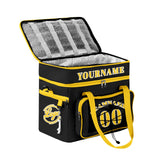 Portable Double Layer Cooler Bag - Waterproof Insulated Picnic Tote for Camping & Family Outings Black Yellow