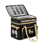 Custom Black Beige Double Layer Insulated Cooler Bag - 600D Oxford Waterproof Picnic Tote for Camping, Hiking & BBQ - Large Capacity Thermal Lunch Bag