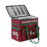 Custom Red Green Double Layer Insulated Cooler Bag - 600D Oxford Waterproof Picnic Tote for Camping, Hiking & BBQ - Large Capacity Thermal Lunch Bag