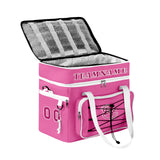 Custom Pink White Double Layer Insulated Cooler Bag - 600D Oxford Waterproof Picnic Tote for Camping, Hiking & BBQ - Large Capacity Thermal Lunch Bag