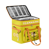 Custom Yellow Orange Double Layer Insulated Cooler Bag - 600D Oxford Waterproof Picnic Tote for Camping, Hiking & BBQ - Large Capacity Thermal Lunch Bag
