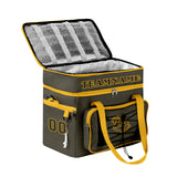 Custom Dark Green Yellow Double Layer Insulated Cooler Bag - 600D Oxford Waterproof Picnic Tote for Camping, Hiking & BBQ - Large Capacity Thermal Lunch Bag