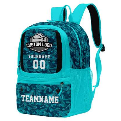 Custom Sky Blue Basketball Soccer Backpack Personalized Player Names - Numbers & Team Logo #150-BP-0914-0020