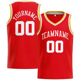 Custom Stitched Basketball Jersey for Men, Women And Kids Red-White-Yellow