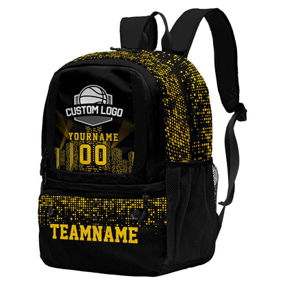 Custom Black Basketball Soccer Backpack Personalized Player Names - Numbers & Team Logo #150-BP-0914-0007