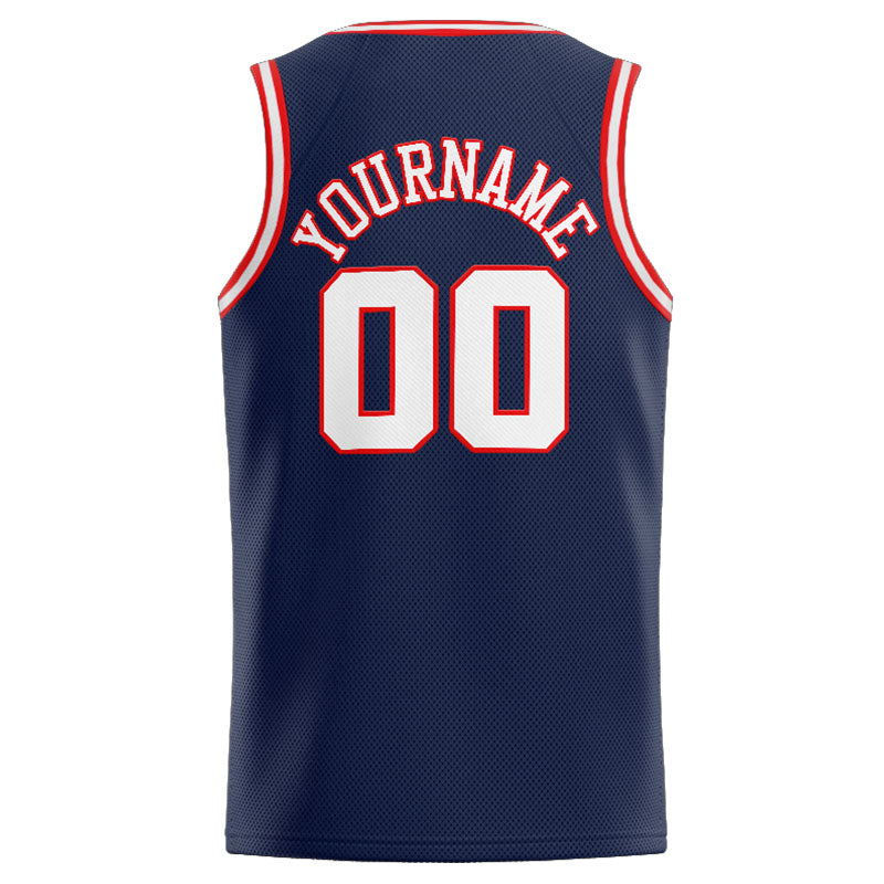 Custom Stitched Basketball Jersey for Men, Women And Kids Navy-White-Red