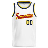 Custom Stitched Basketball Jersey for Men, Women And Kids White-Red-Navy-Yellow