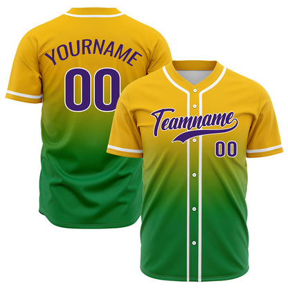 Custom Yellow Green Hip Hop Baseball Jersey Stitched Printed - Personalized Name Number Shirts #BB-0919-0095