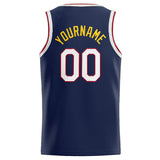 Custom Stitched Basketball Jersey for Men, Women And Kids Navy-White-Red-Yellow