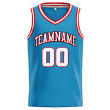 Custom Stitched Basketball Jersey for Men, Women And Kids Aqua-White-Red