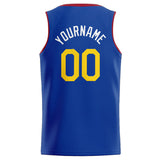 Custom Stitched Basketball Jersey for Men, Women And Kids Blue-White-Yellow-Red