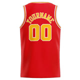 Custom Stitched Basketball Jersey for Men, Women And Kids Red-Yellow-White